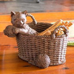 Cat in a Basket Hearthside Fatwood Holder