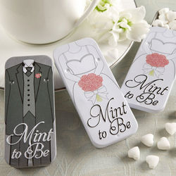 Mint to Be Bride and Groom Slide Mint Tins with Heart Mints