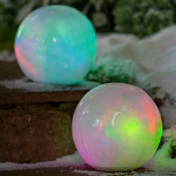 Glowing Outdoor Color-Changing Globe with Auto Timer