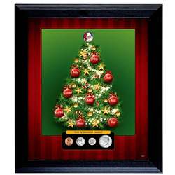 Personalized Family Christmas Tree Framed Print with Coins