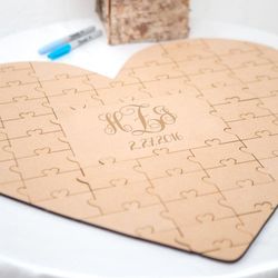 Heart Shape Personalized Guestbook Puzzle