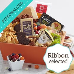 A Feast to Share Gift Basket with Personalized Ribbon