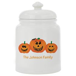Personalized Halloween Pumpkin Single Parent Family Treat Jar