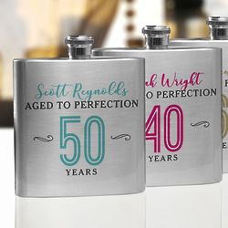 Personalized Aged to Perfection Flask
