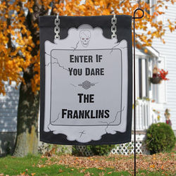 Personalized Halloween Enter If Your Dare Garden Flag
