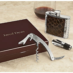 Personalized Flask & Wine Tool Set