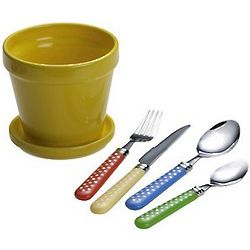 Garden Party 16-Piece Flatware Set with Caddy