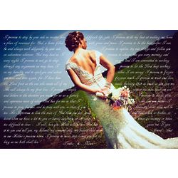 Personalized Wedding Vows 24x36 Canvas Print