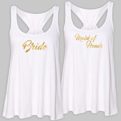 Personalized Bridal Party Tank Top in White