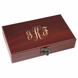 Personalized Script Monogram Cards and Dice Set