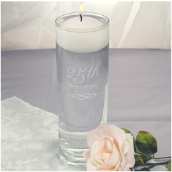 25th Wedding Anniversary Floating Candle Vase