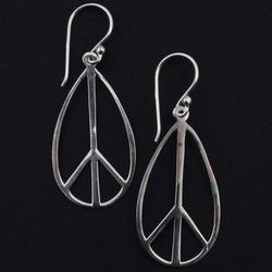 Sterling Silver Peace Loop Earrings
