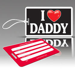 I Heart Daddy Durable PVC Luggage Tags