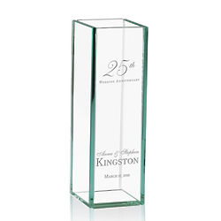Personalized 25th Wedding Anniversary Tall Glass Vase