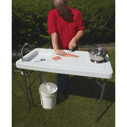 Portable Camp Fish Cleaning Table with Faucet