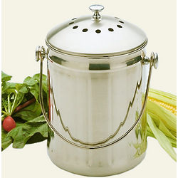 Gallon Stainless Steel Compost Pail with 2 Charcoal Filters
