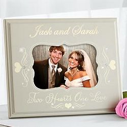 Personalized Two Hearts One Love Photo Frame