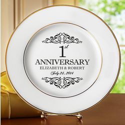 Personalized Porcelain Anniversary Plate