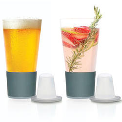 2 Dimple Self-Chilling Beer Glasses