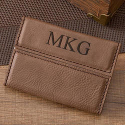 Personalized Simulated Suede Leather Business Card Case