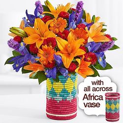 Carnival of Color Bouquet in All Across Africa Vase