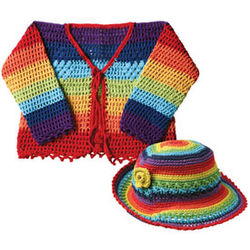 Child's Rainbow Hat and Sweater Set