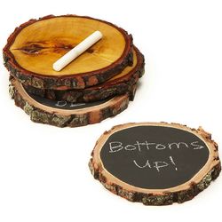 Reversible Wood Coasters with Soapstone Chalk