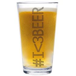 Hashtag I Love Beer Big Pint Glass