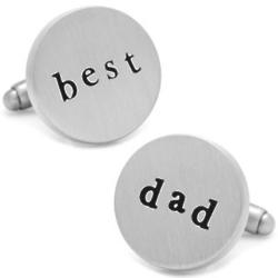 Best Dad Rhodium-Plated Cufflinks