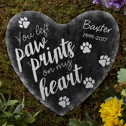 Paw Prints On My Heart Personalized Garden Stone