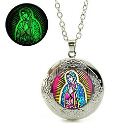 Our Lady of Guadalupe Glowing Locket Necklace