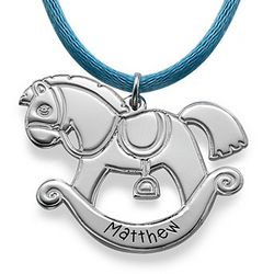 Personalized Horse Necklace in Silver