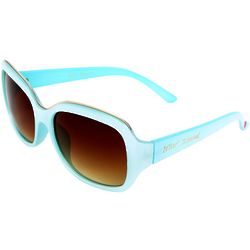 Women's Square Light Blue Sunglasses with Gold Detail