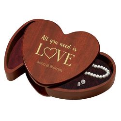 Personalized All You Need is Love Heart Shaped Memory Box