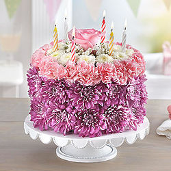 Large Pastel Birthday Flower Cake