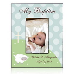 Personalized Little Lamb Baptism Frame