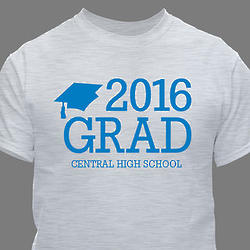 Grad's Personalized High School and Mortarboard T-Shirt