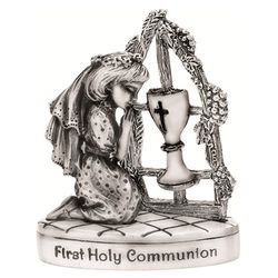 Girl's First Communion Prayer Figurine and Memory Box