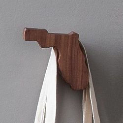 State Shape Wooden Wall Hook