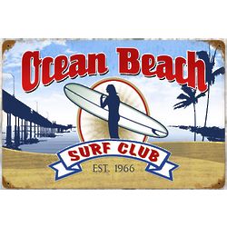 Large Ocean Beach Surf Club Sign