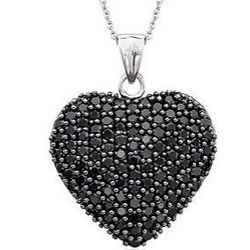 Black Spinel PavÃ© Heart Pendant Necklace