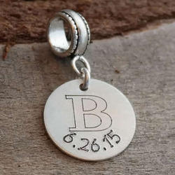 Personalized Wedding Engraved Charm Bead