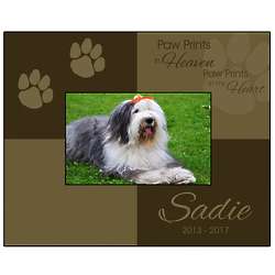 Personalized Paw Prints in Heaven 4x6 Picture Frame