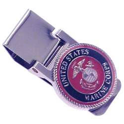 Engraved U.S. Marines Hinged Money Clip