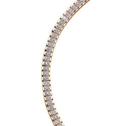 Gold-Plated Diamond Accented Tennis Bracelet