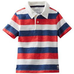Toddler Boy's Americana Stripe Polo Shirt
