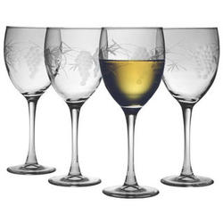 4 Sonoma Handcut White Wine Glasses