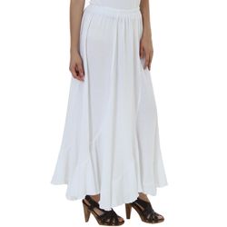 White Mexican Tulip Cotton Gauze Maxi Skirt