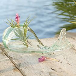 Glass Whale Vase