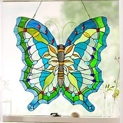 Hanging Stained Glass Butterfly Suncatcher